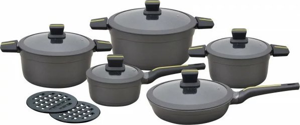 Klausberg Komplet garnków 12 el. Dolce szary KB-7358