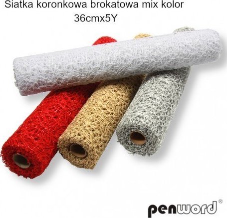 Polsirhurt Siatka dekoracyjna koronkowa mix kolorów 36cmx50Y cena za 1 szt