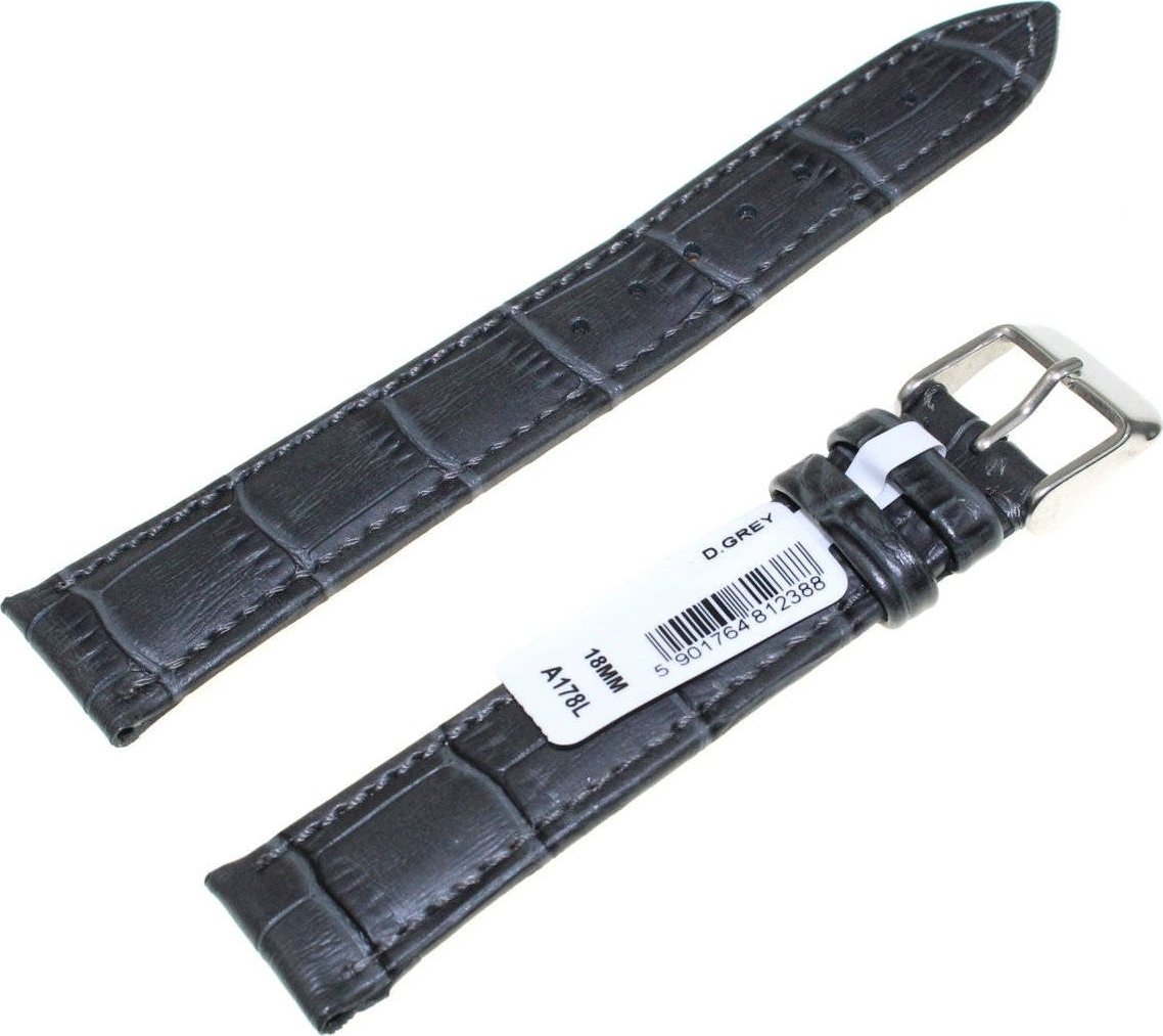 Chermond Skórzany pasek do zegarka Chermond 18 mm A178L.18 szary XL