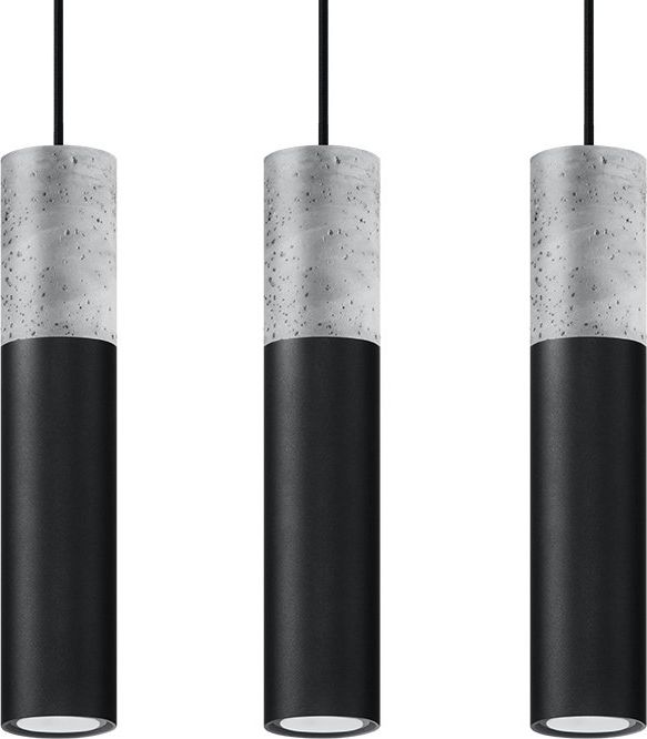 Lampa wisząca Sollux Lampa wisząca BORGIO 3 czarny