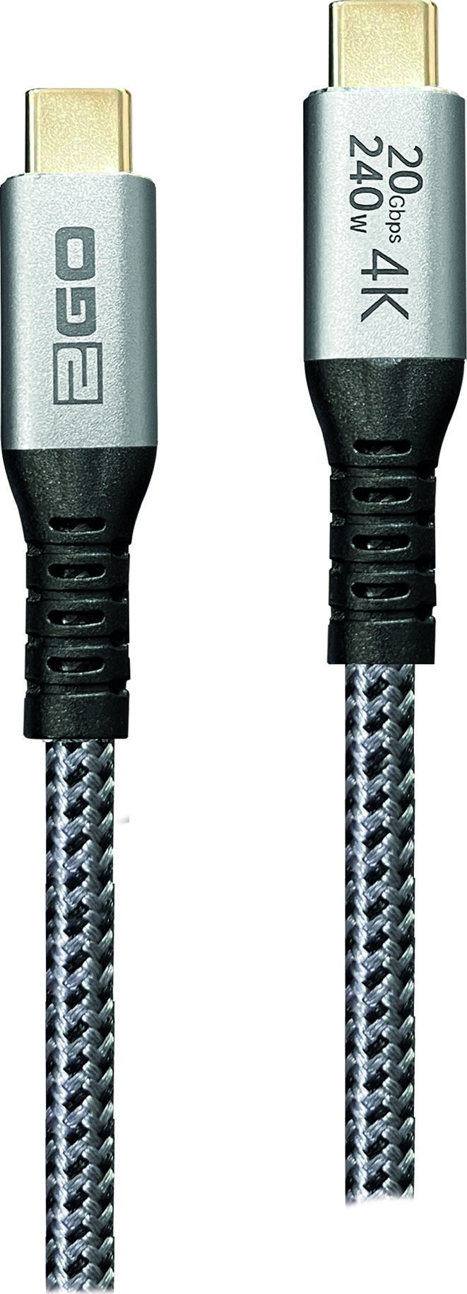 Kabel USB 2GO USB-C - USB-C 1.2 m Czarny (797514)