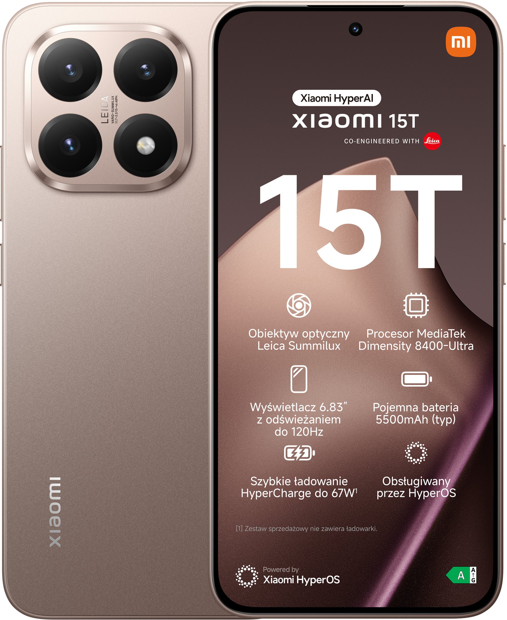 Smartfon Xiaomi 15T 5G 12/512GB Złoty (68169)