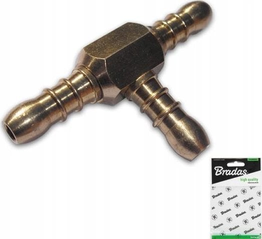 Bradas Trójnik gazowy 3x nypel 9-10mm MOSIĄDZ BRADAS