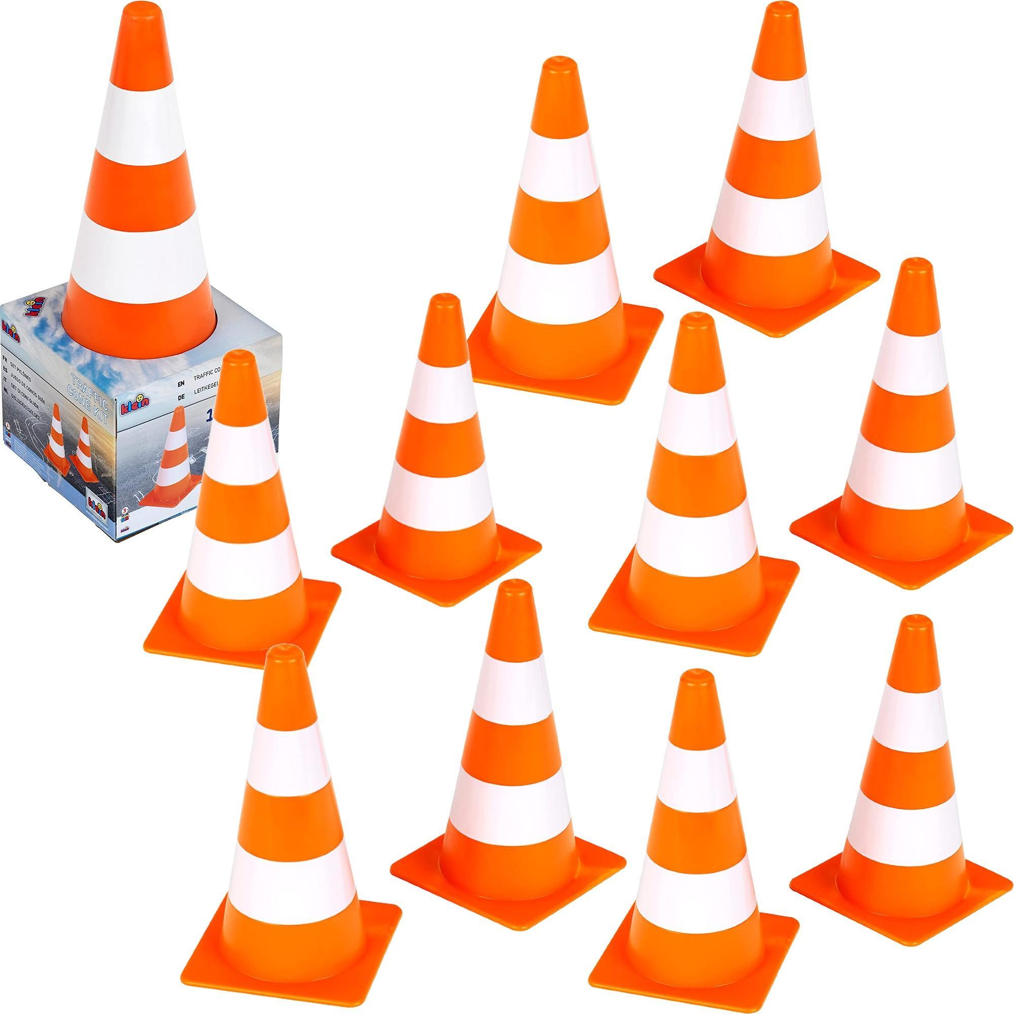 Klein Zestaw 10 plastikowych Pachołków drogowych dla dzieci