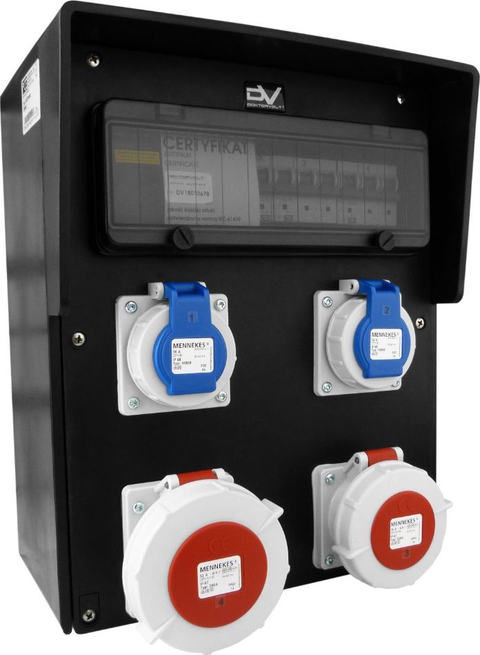 Doktorvolt Rozdzielnica budowlana HD-S IP67 32A/5P 16A/5P 2x230V Schuko gumowa Doktorvolt 9542