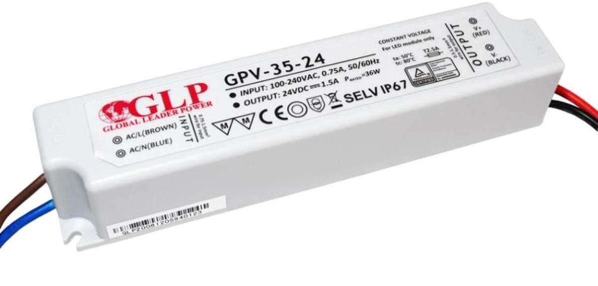 GPV-35-36 Zasilacz impulsowy do LED 35W 36V/1A, IP67 hermetyczny