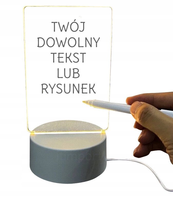 LAMPKA 3D do Rysowania PISANIA WIADOMOŚCI PLEXI