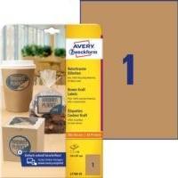 Avery Zweckform Brązowe etykiety na produkty, A4, 25 ark./op., 210 x 297 mm, AVERY ZWECKFORM, L7109-25