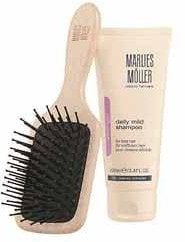 Set Marlies Moller: Marine Moisture, Scalp Brush + Daily Mild, Silicone Free, Hair Shampoo, Deep Cleansing, 100 ml Unisex
