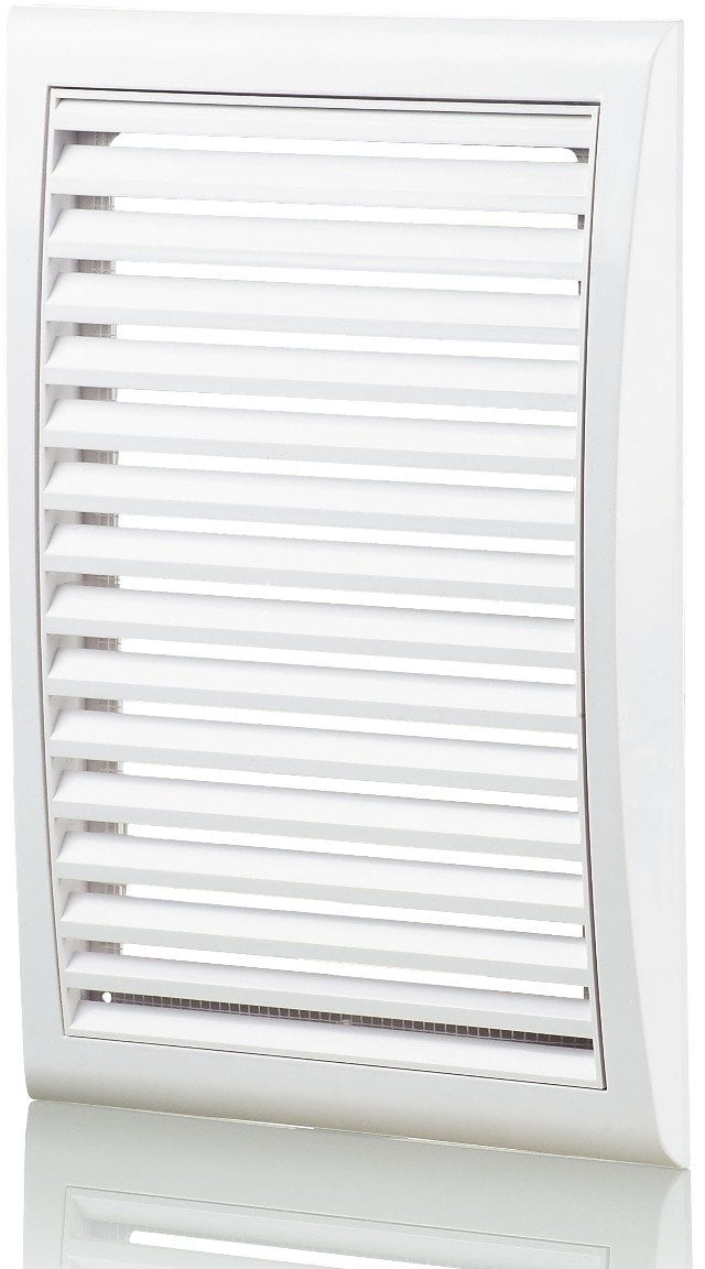 Kratka wentylacyjna z siatką 172x247mm biała MW127
