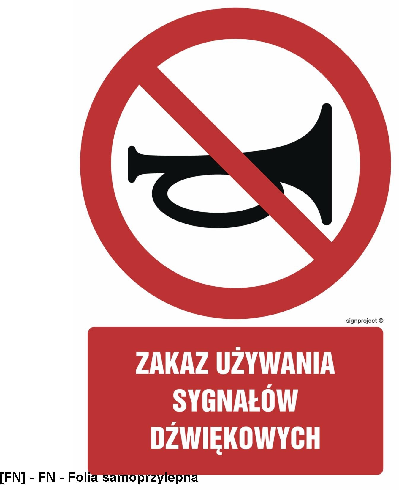 GC021 - Zakaz używania sygnałów dźwiękowych 250x375