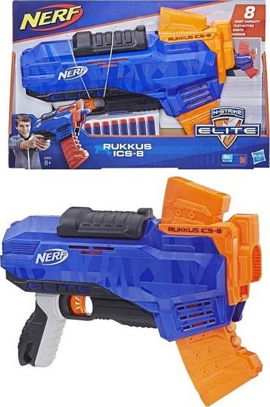 Hasbro WYRZUTNIA NERF RUKKUS ICS-8 N-STRIKE ELITE STRZAŁKI