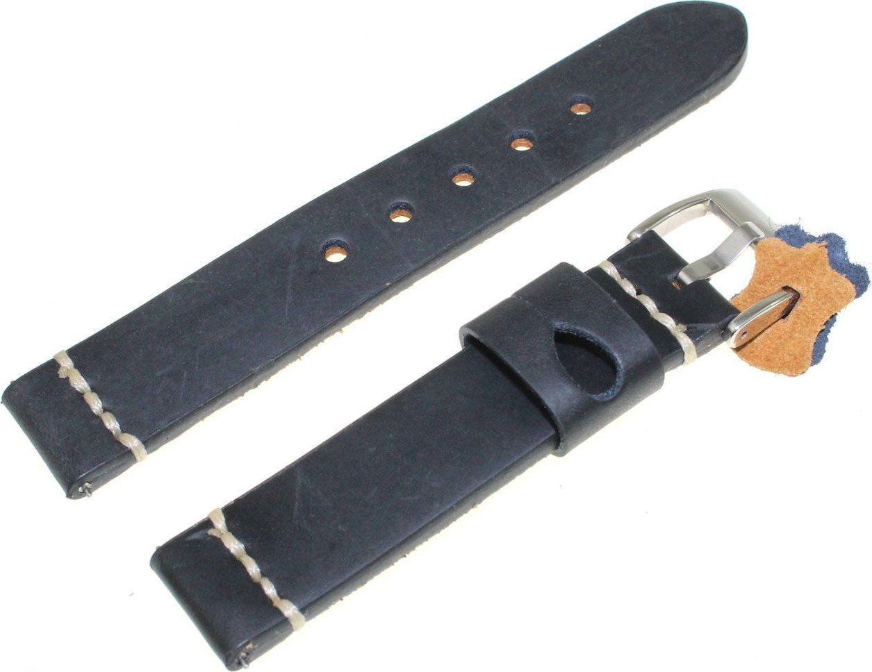 Diloy Skórzany pasek do zegarka 18 mm Diloy 392.18.1 czarny