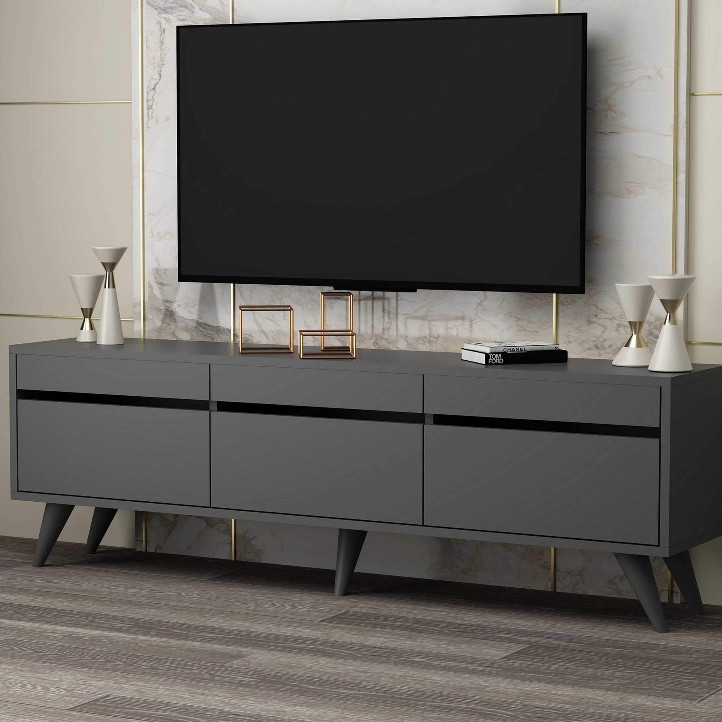 TV staliukas Kalune Design River, pilkas