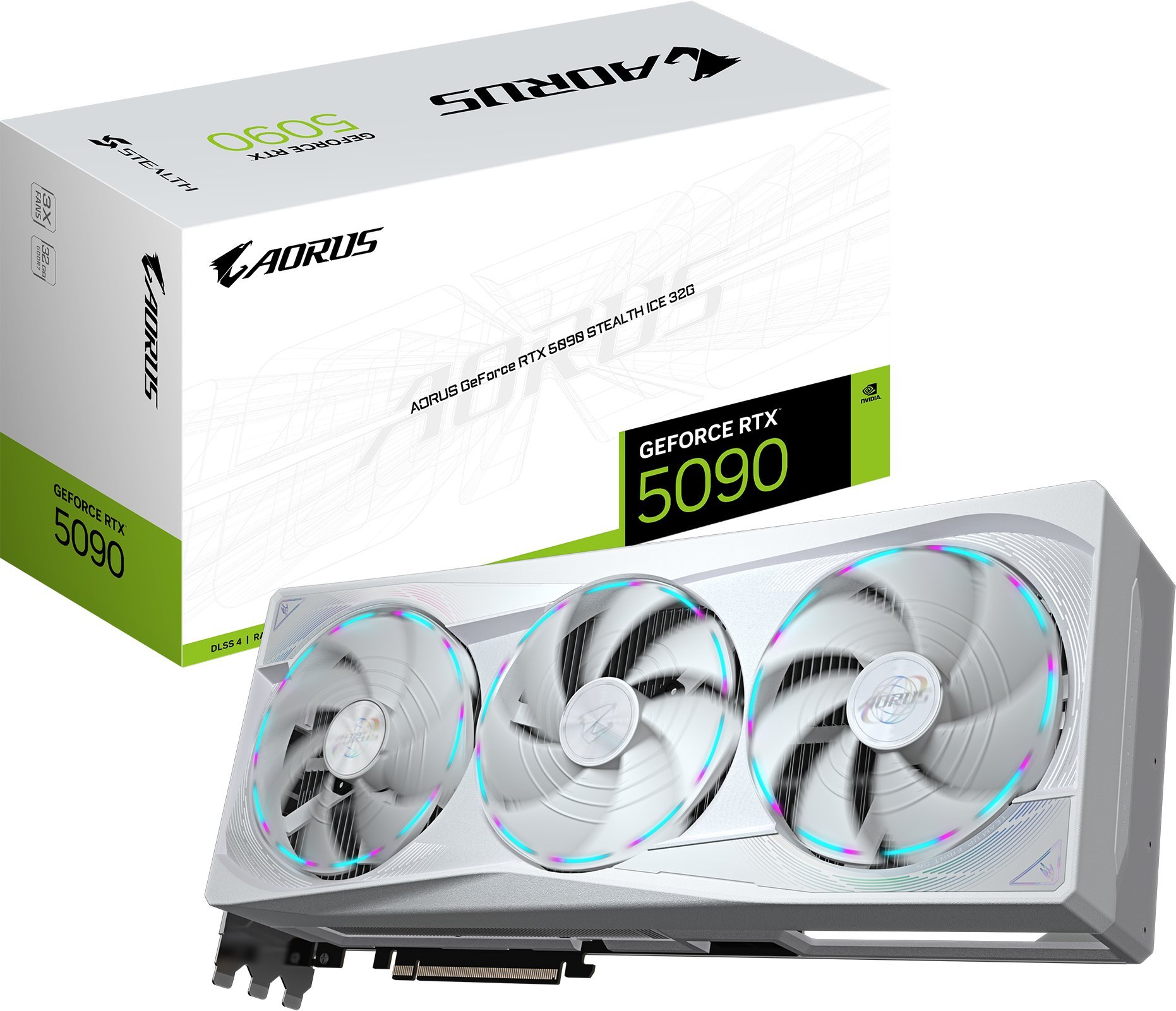 Karta graficzna Gigabyte AORUS GeForce RTX 5090 Stealth ICE 32GB GDDR7 DLSS4 (GV-N5090AORUSST ICE-32GD)