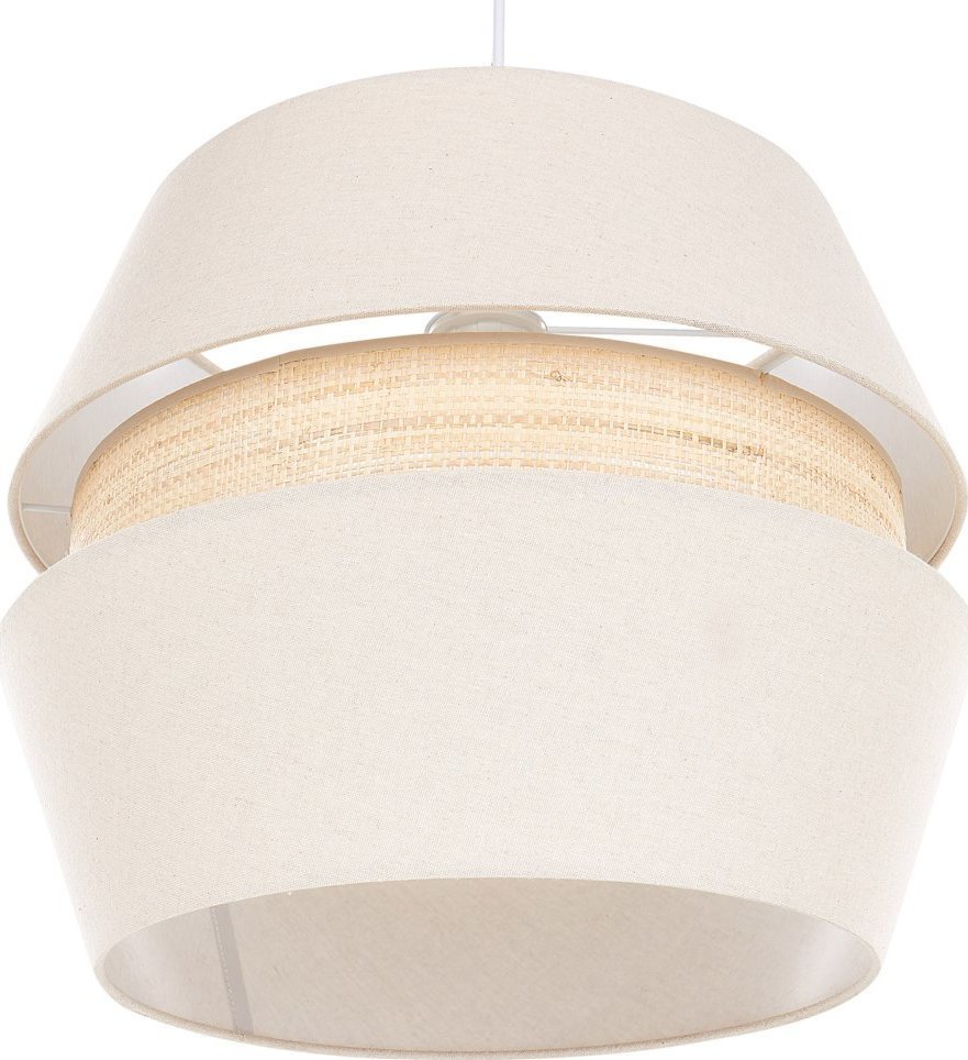 Lampa wisząca Beliani Lampa wisząca lniana beżowa ATOYAC