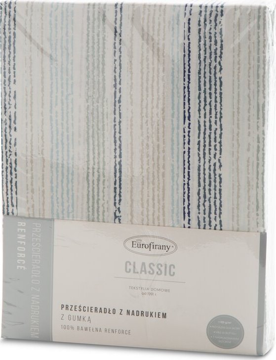 Eurofirany PRZEŚCIERADŁO Z GUMKĄ PRINT 3 160 X 200 CM NIEBIESKI