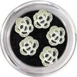 Bass Cosmetics Ozdoba metalowa - srebrny kwiat / Bass Cosmetics