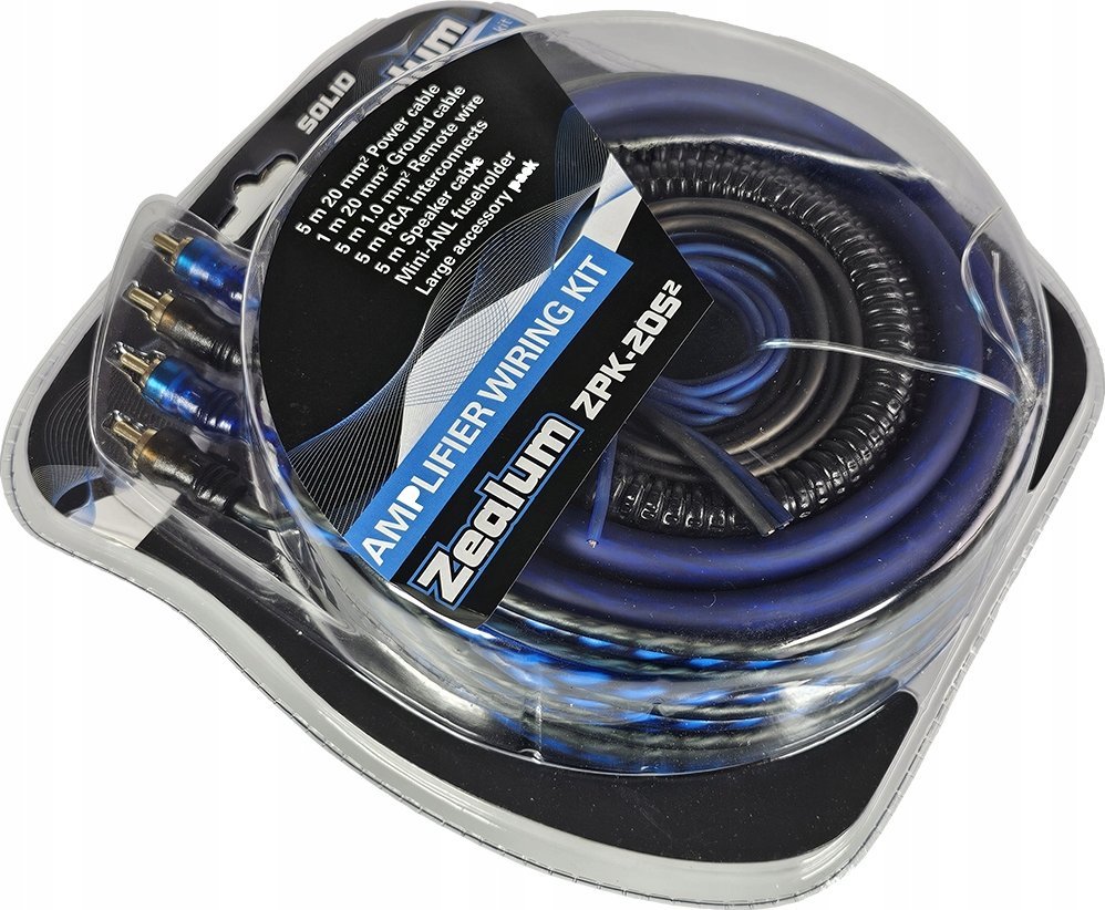 ZEALUM, ZPK-20S2 laidų rinkinys garso stiprintuvui, 20mm²