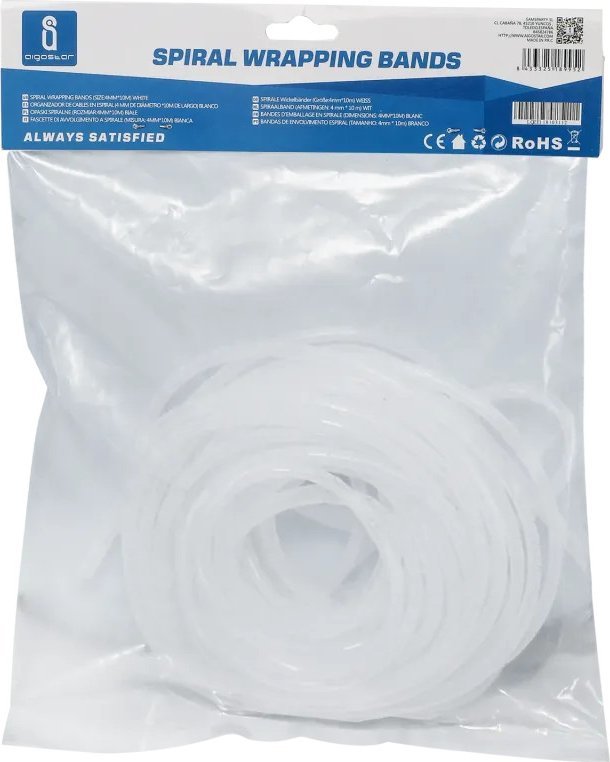 Aigostar Spirala na przewody 4mm*10 m biała Spirala na przewody 4mm*10 m biała