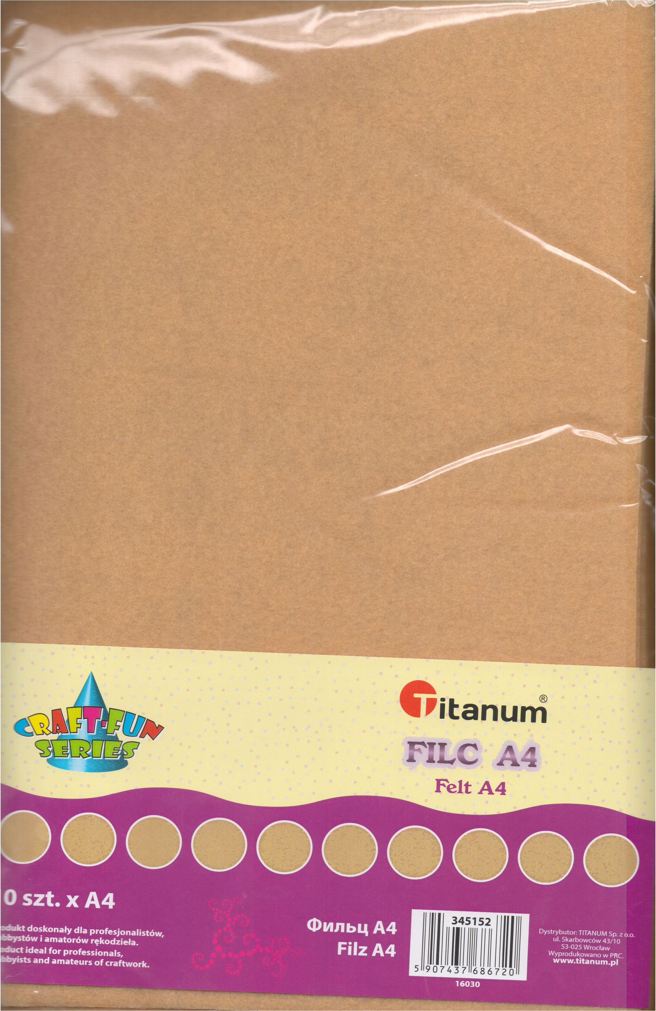Titanum Filc A4 cielisty. 10 sztuk. 345152