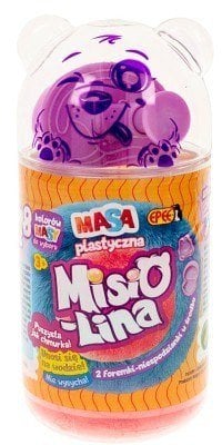 Masa plastyczna Misiolina 2x50g 2 foremki czerwony błękitny