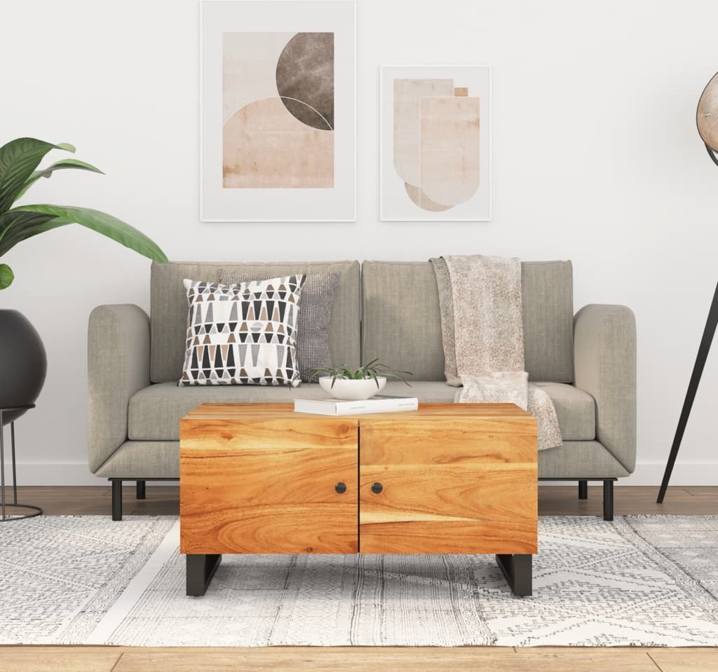 vidaXL vidaXL Stolik kawowy, 80x50x40 cm, lite drewno akacjowe i płyta