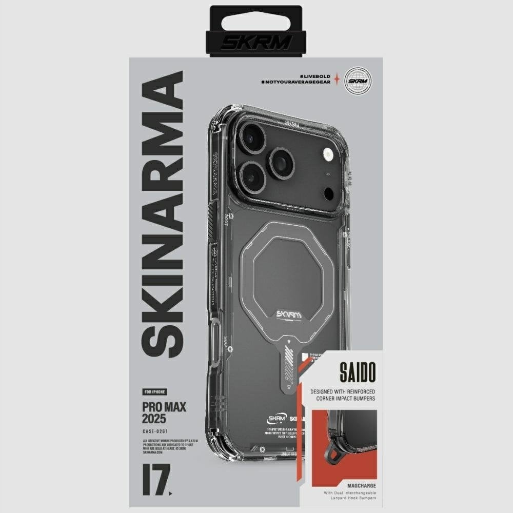 SKINARMA Etui Saido do iPhone 17 Pro Max Magnetic Charging grafitowy