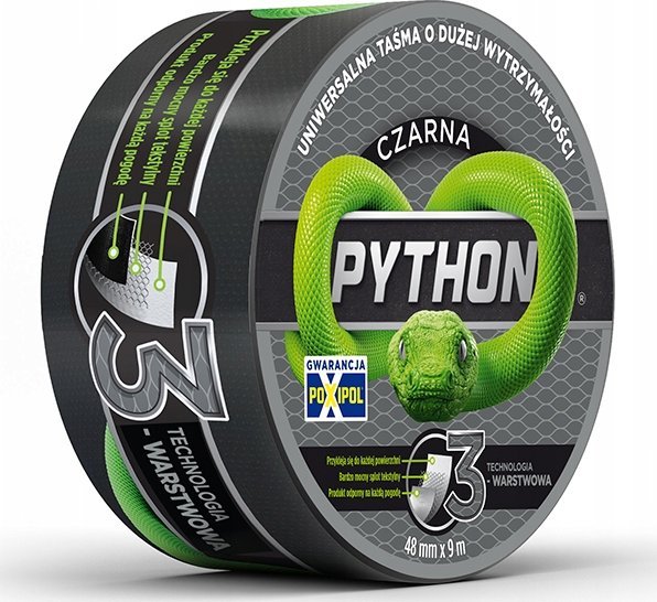 TAÅMA DUCT TAPE PYTHON CZARNA 44MM*9M