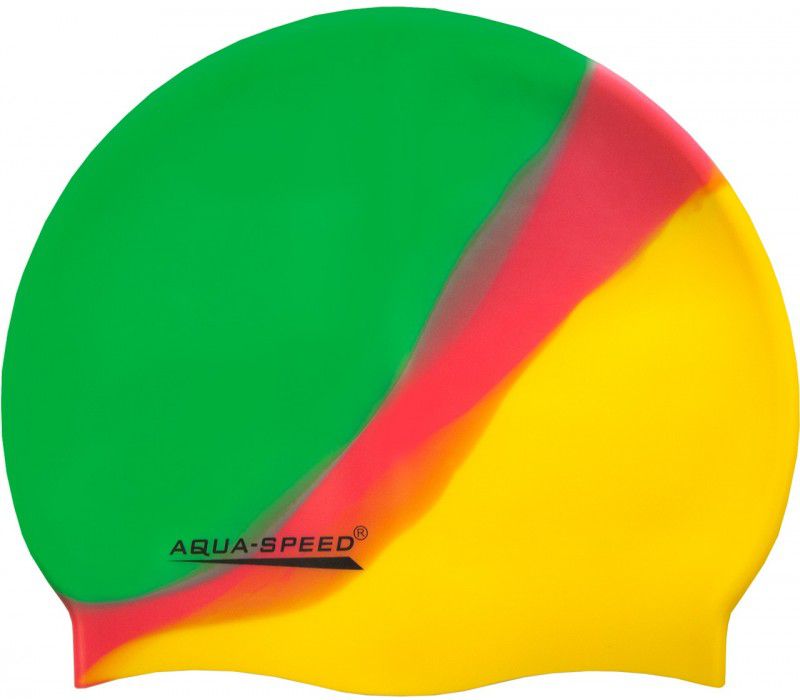 Aqua-Speed Czepek pływacki Silikon Bunt zielono-czerwono-żółty (48959)