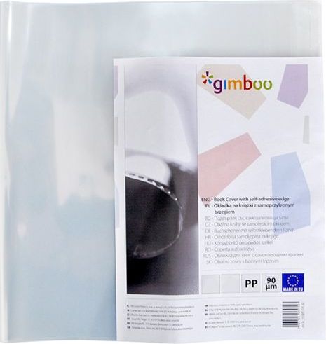 Gimboo OKŁADKA NA KSIĄŻKI GIMBOO Z SAMOPRZYLEPNYM BRZEGIEM OP 10 SZTUK