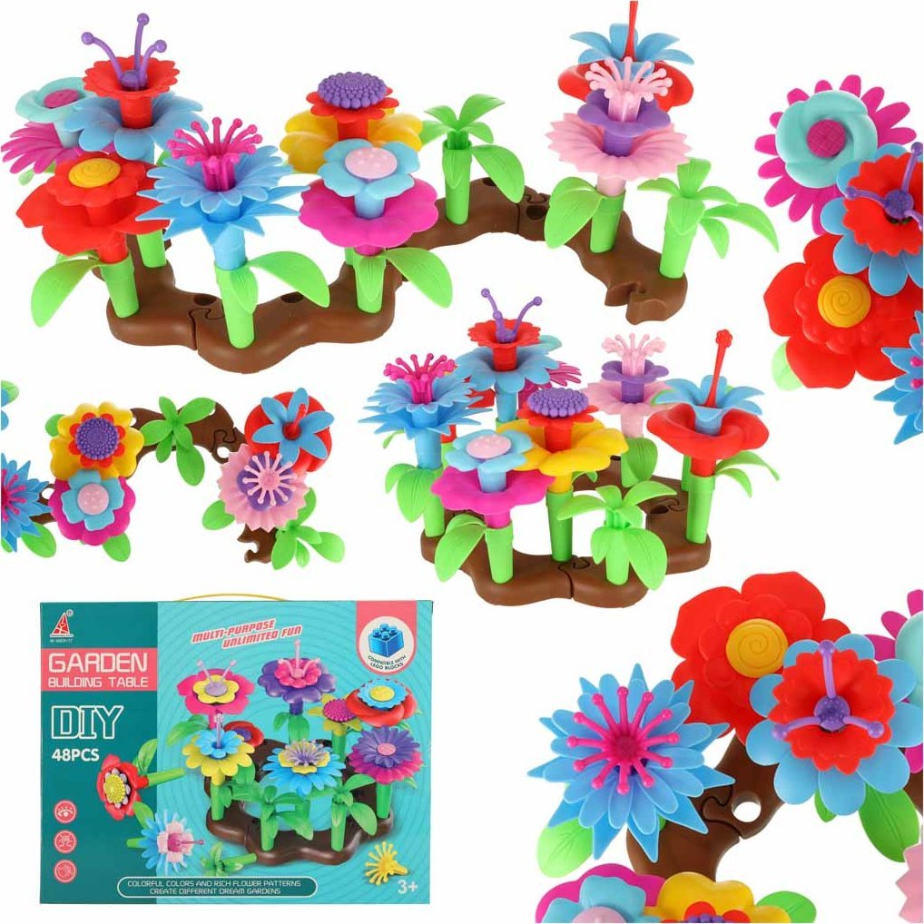 KIK Kwiatki klocki kreatywne ogród kwiatowy 48 elementów