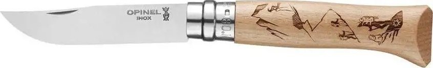 Opinel Kišeninis peilis dekoruota rankena Opinel Nr.8 Stainless Steel Engraving Hiking