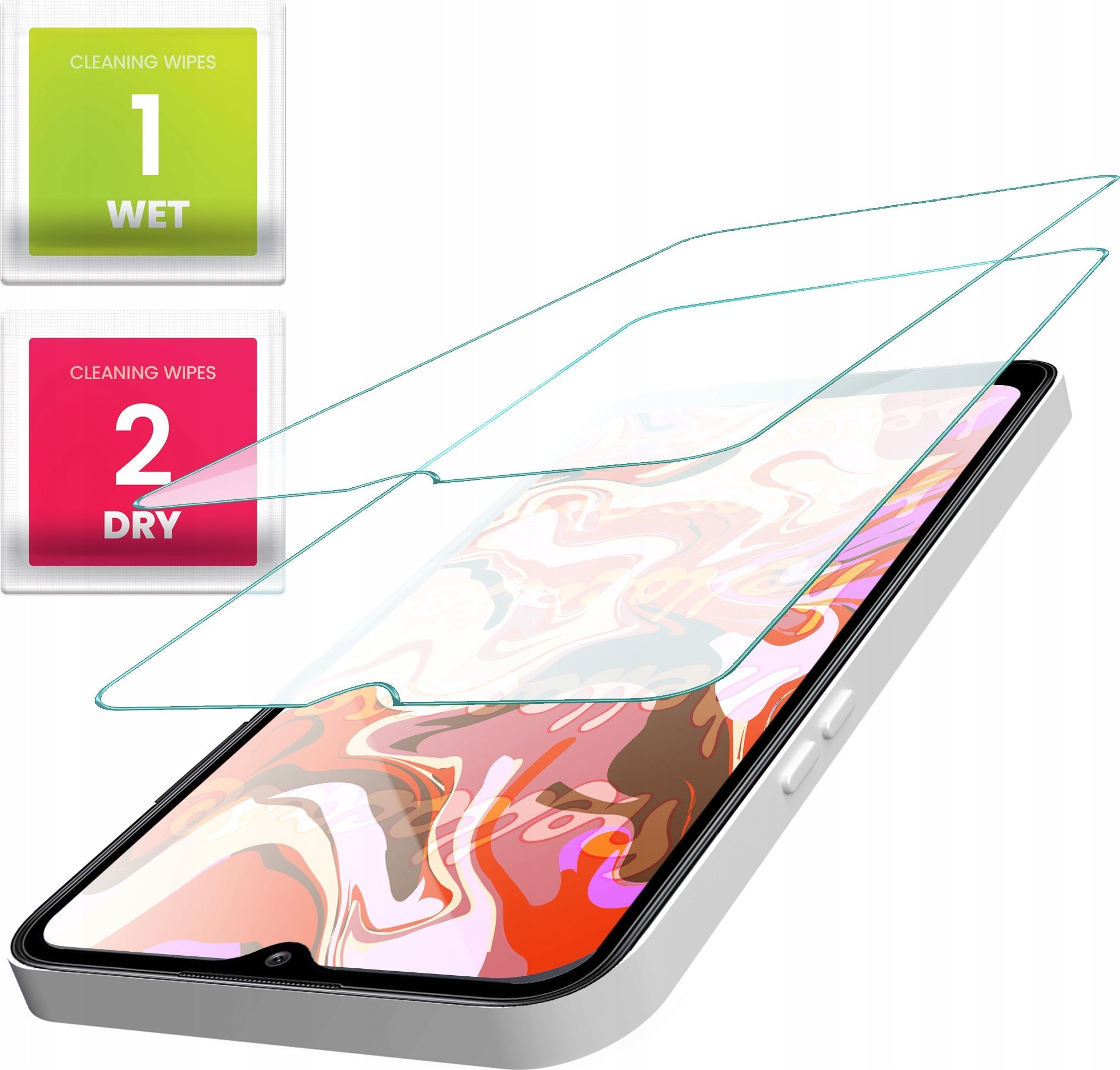 Hello Case 2-PAK Szkło Hartowane do Lg K50 / Q60 (szybka 9H, płaskie 2.5D, ochronne)