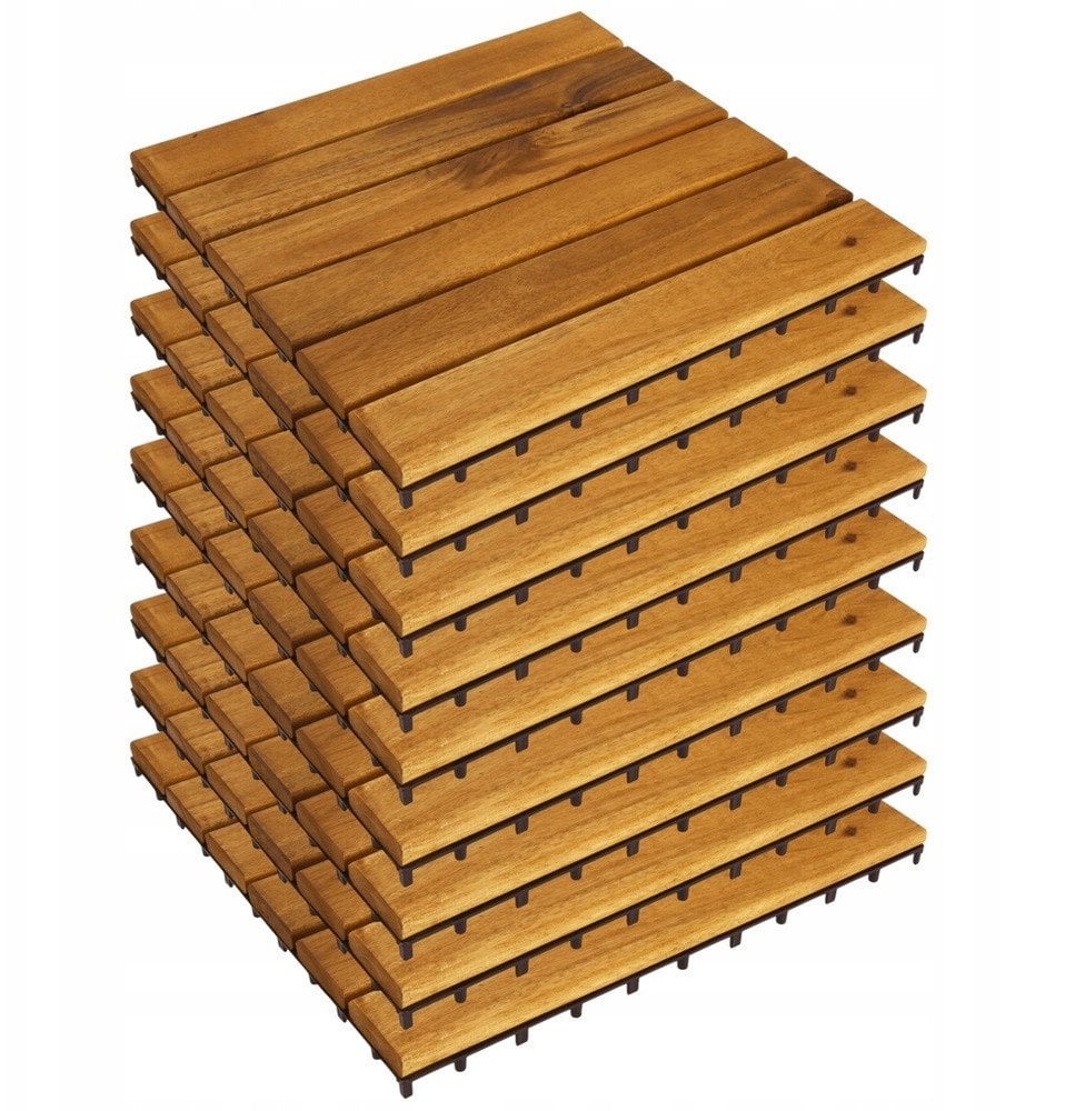 Płytki Tarasowe Drewniane Akacja Wodoodporne PROGARDEN 30 x 30 cm 9 szt.