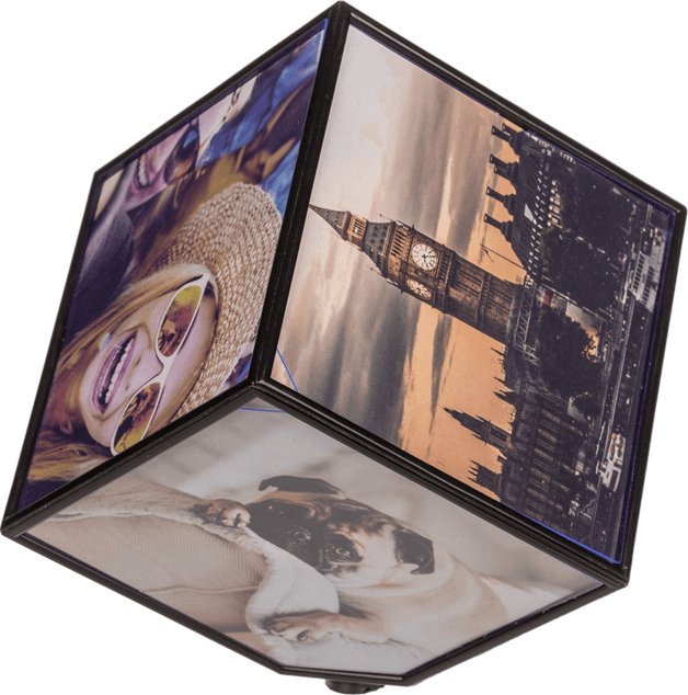 Ramka Out of the blue Czarna Obrotowa FOTO KOSTKA + Wydruk Zdjęć