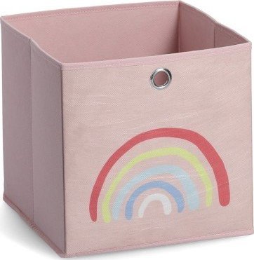 Zeller Pudełko do przechowywania "Różana tęcza", tkanina, różowy