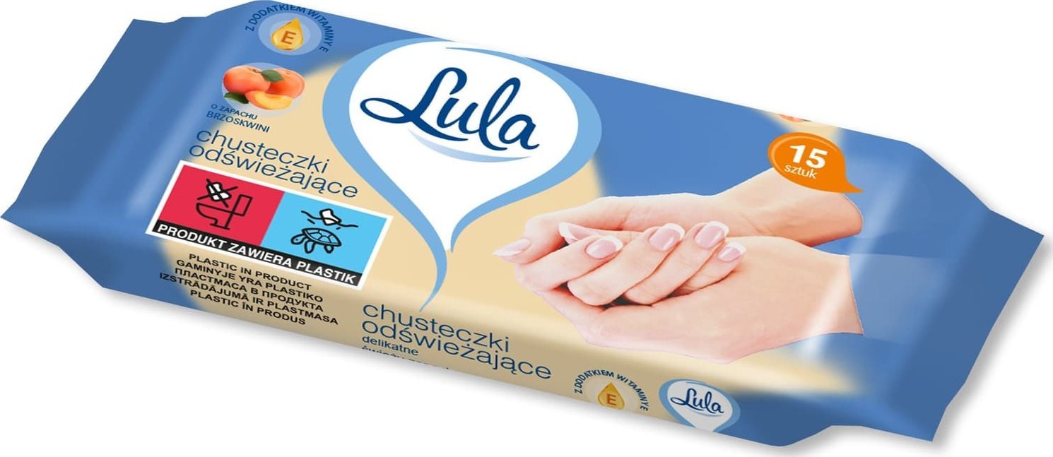 Stella Chusteczki nawilżane o zapachu brzoskwini 15 szt.