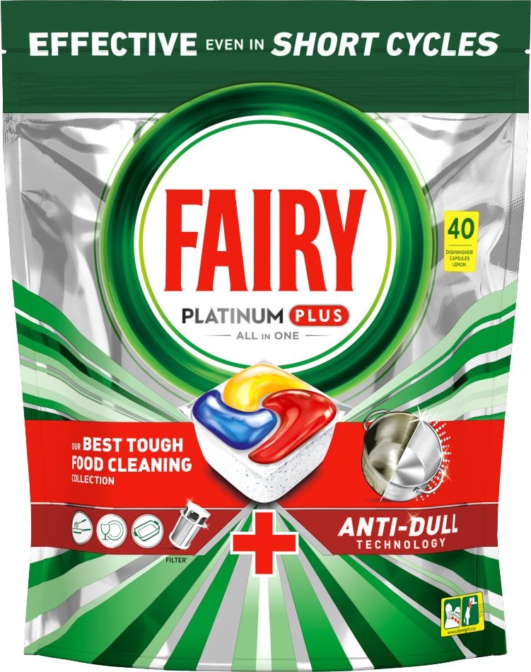 CAPS DISW FAIRY PLATINUMPLUS LEMON 40PCE