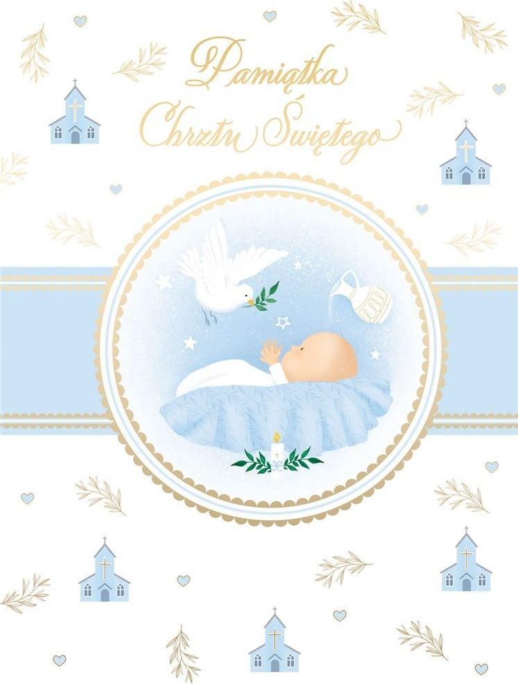 HENRY Karnet B6 Chrzest z kieszonką - niebieski