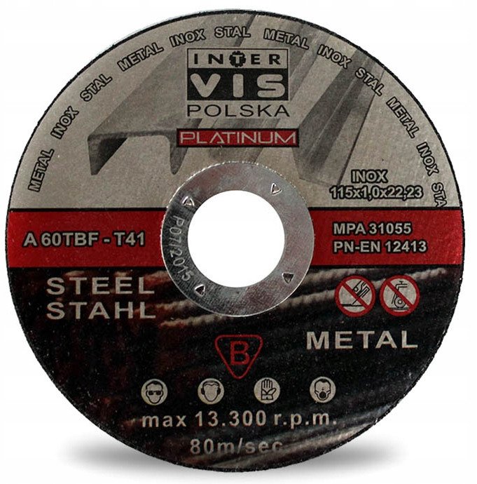 TARCZA DO CIĘCIA METALU TARCZE 115x1 I-V PLATINUM