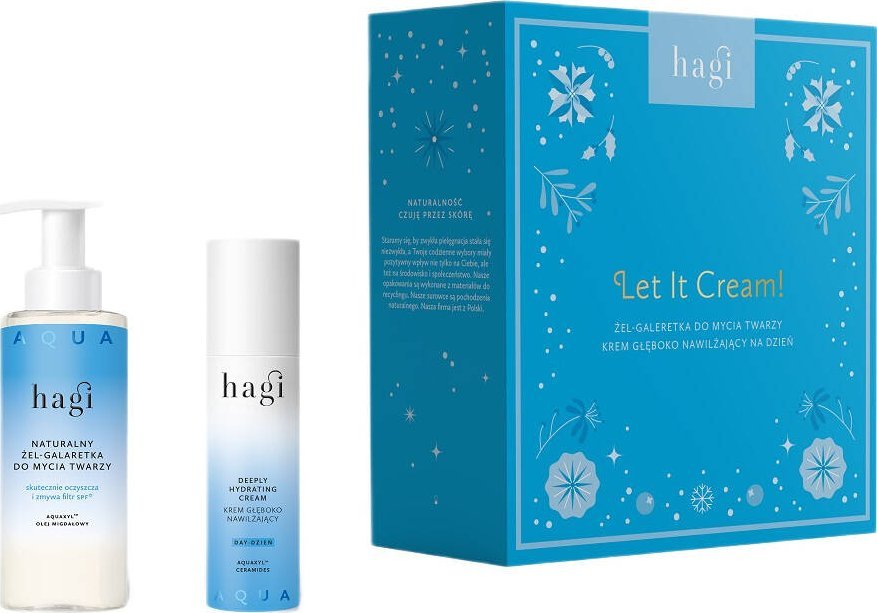Hagi Let it Cream! Aqua Zone zestaw nawilżający krem na dzień 50ml + galaretka-żel do mycia twarzy 150ml