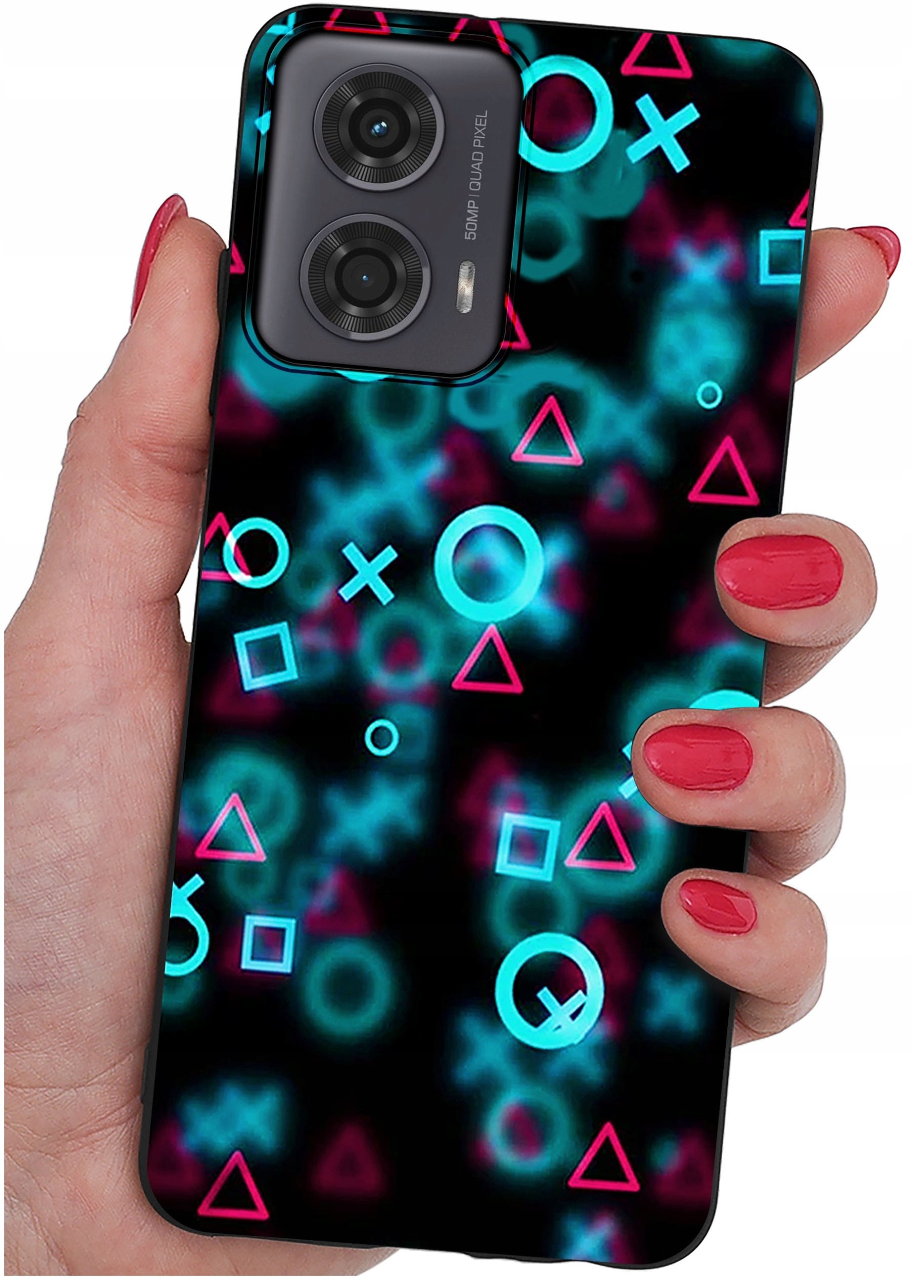 krainaGSM Etui do Motorola Moto G24 |G24 POWER |G04 |E14 WZORY |SILIKONOWE MATT szkło