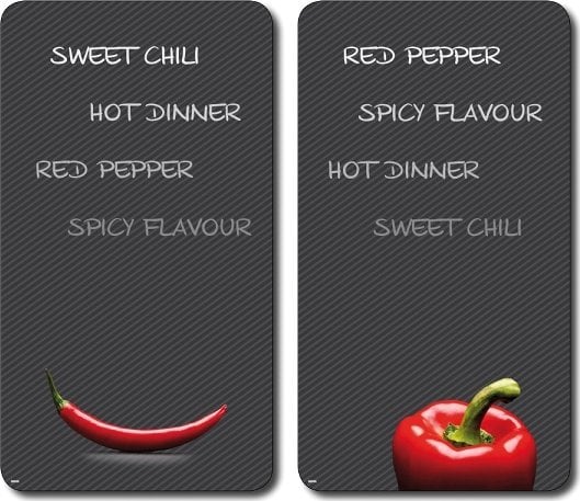 Deska do krojenia Kesper Multi-Glasschneideplatte,2er, Motiv: Chili, 52 x 30 x 0,9 cm