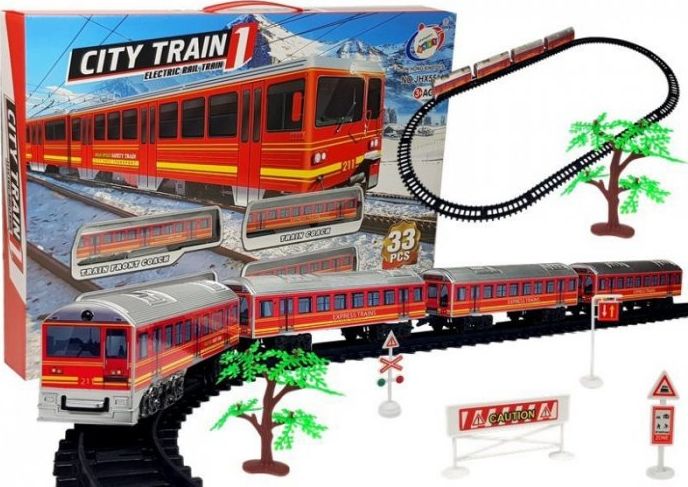 Lean Sport Pociąg Kolejka Tory Na Baterie 33 Elementów