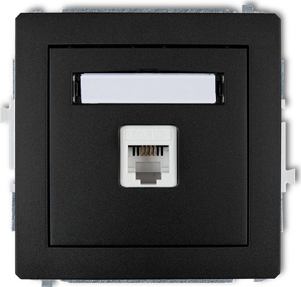 Karlik DECO Gniazda telefoniczne pojedyncze 1xRJ11, 4-stykowy, beznarzędziowe czarny mat 12DGT-1