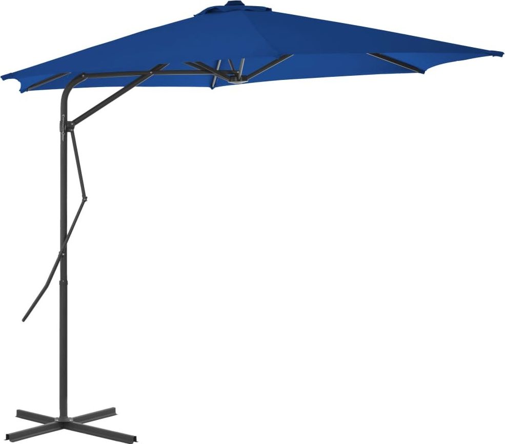 vidaXL VidaXL Parasol ogrodowy na stalowym słupku, niebieski, 300x230 cm