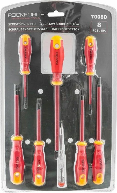 Rockforce Zestaw śrubokrętów izolowanych 8el.