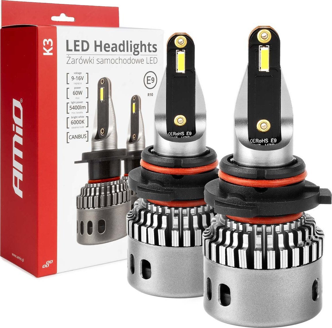 AMiO Żarówki samochodowe led seria k3 hb4 9006 12v 6000k canbus amio-03688