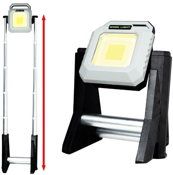 Reflektor teleskopowy z powerbankiem AKU LED lampa halogen naświetlacz